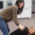 VIDEO: Office women play Leap Frog